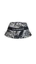 Black fisherman's bucket hat with hammerhead shark design