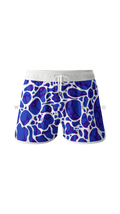 Men's dark blue boardshorts with ripple water pattern