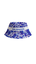 Dark blue ripple-pattern fisherman's bucket hat with white trim