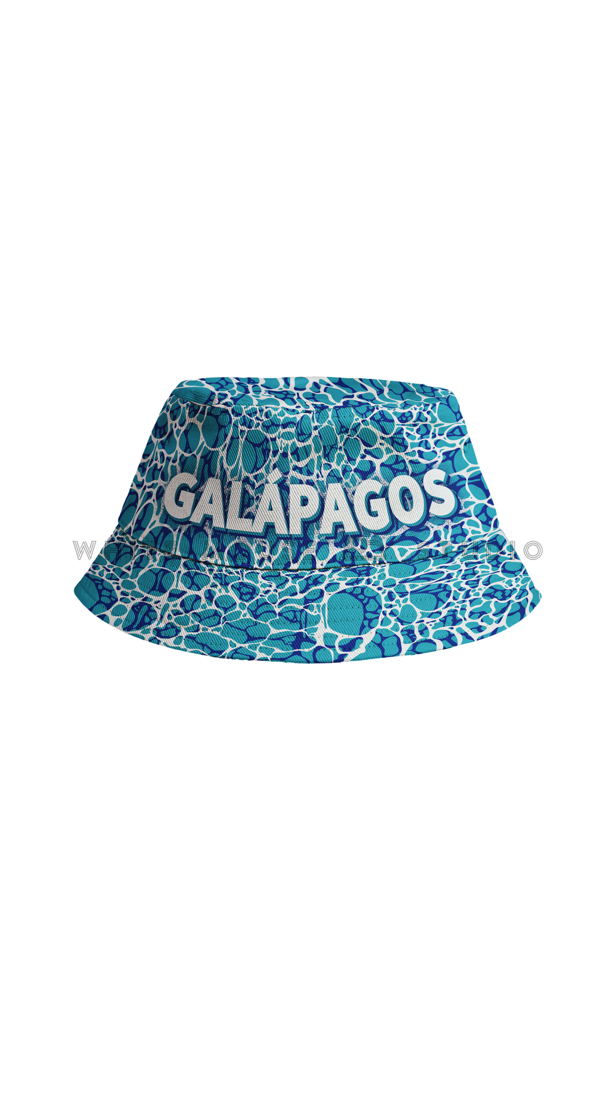 Clear ocean fisherman's bucket hat with ripple water pattern