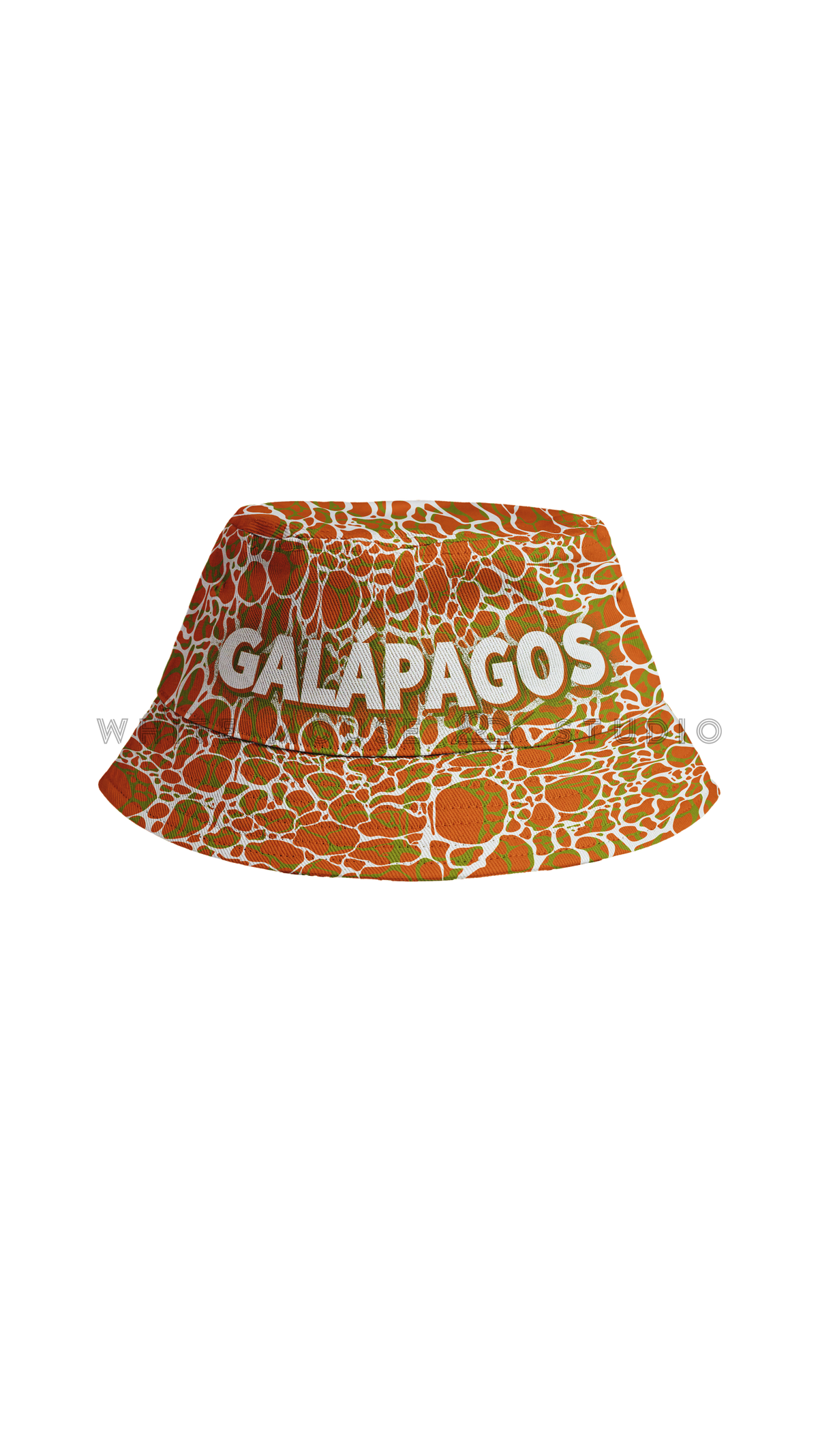 Yellow fisherman's bucket hat with ripple water pattern